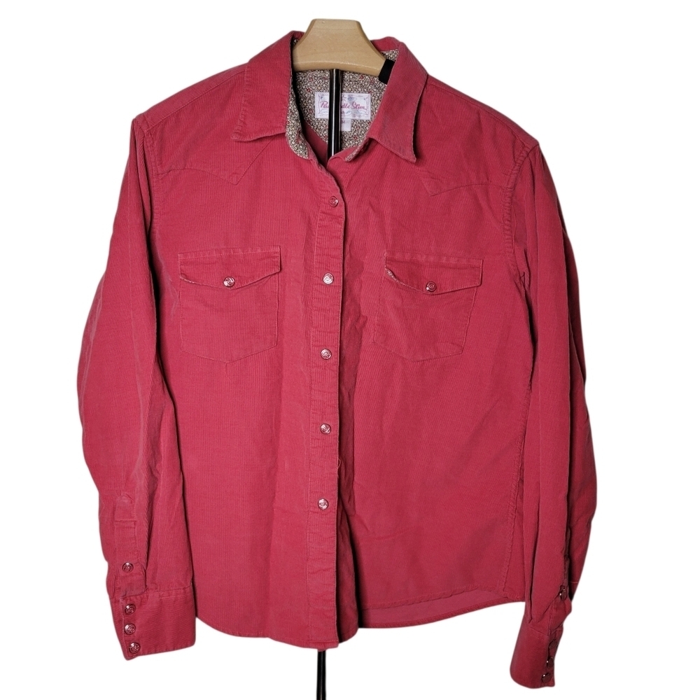 Panhandle Slim Pink Corduroy Western Long Sleeve Snap Button Shirt